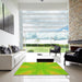 Machine Washable Transitional Pistachio Green Rug in a Kitchen, wshpat1775yw