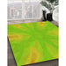 Machine Washable Transitional Pistachio Green Rug in a Family Room, wshpat1775yw