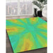 Patterned Green Abstract Machine Washable Rug in a Family Room, wshpat1775