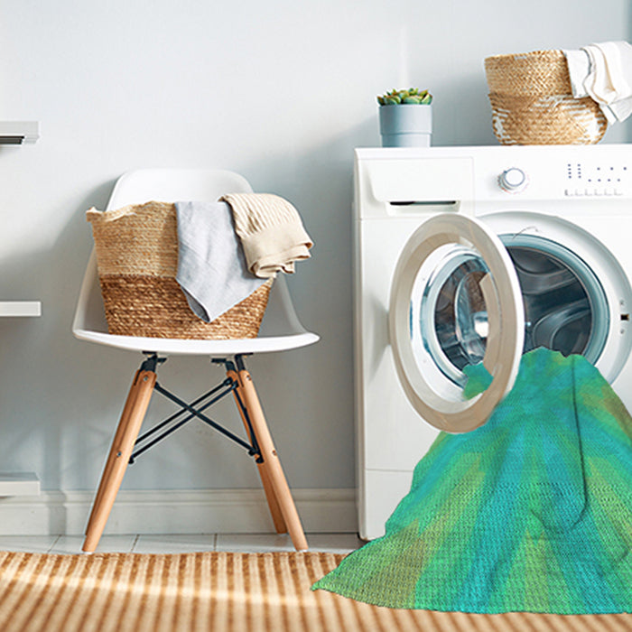 Machine Washable Transitional Lime Mint Green Rug in a Washing Machine, wshpat1776lblu