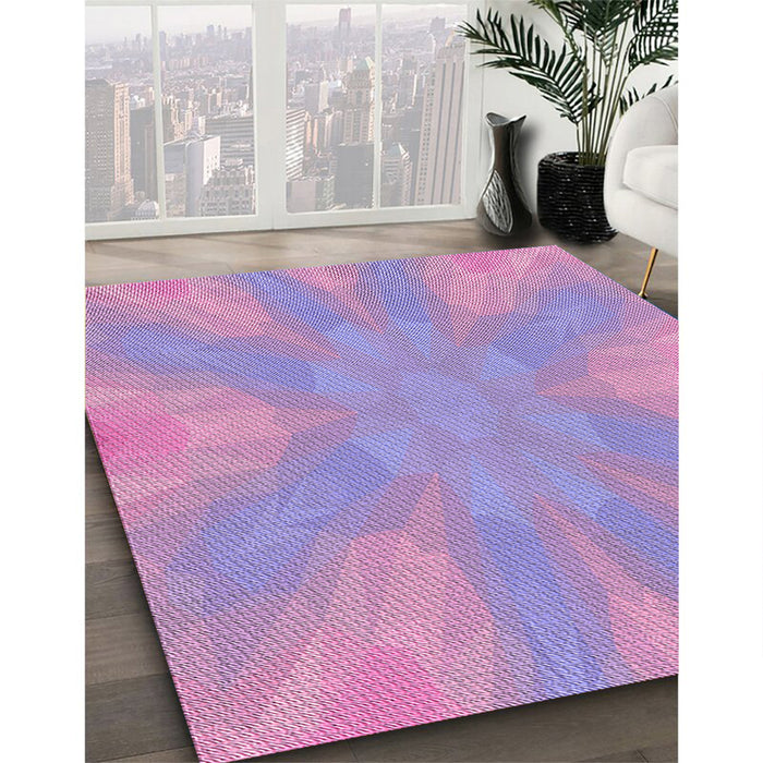 Machine Washable Transitional Bright Lilac Purple Rug in a Family Room, wshpat1776pur