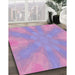 Machine Washable Transitional Bright Lilac Purple Rug in a Family Room, wshpat1776pur