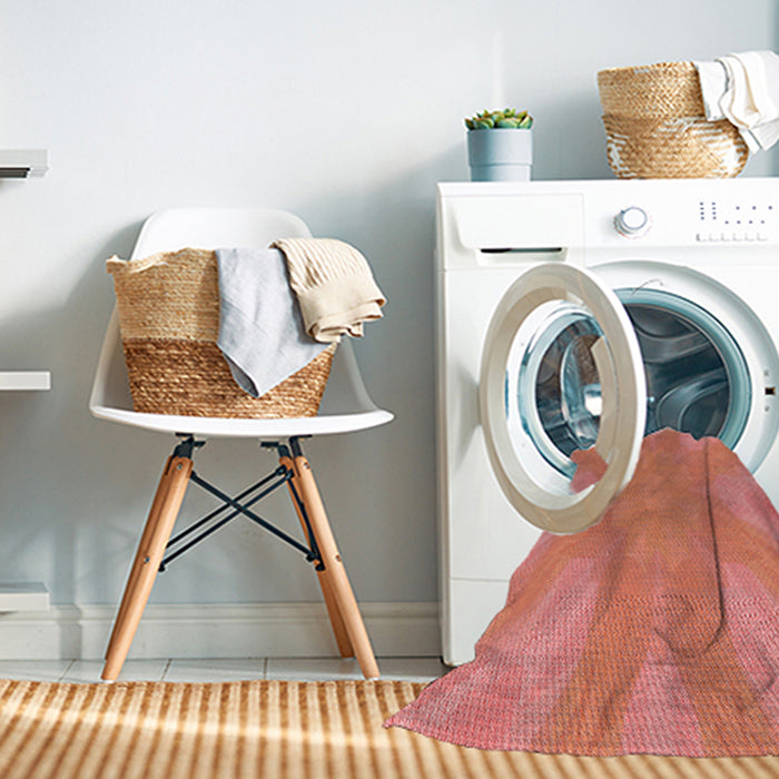 Machine Washable Transitional Bright Orange Rug in a Washing Machine, wshpat1776rd