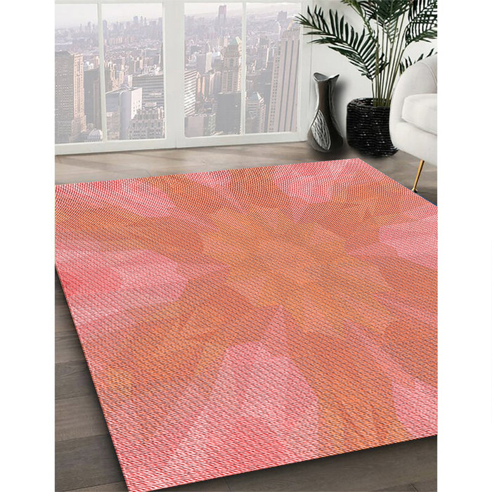 Machine Washable Transitional Bright Orange Rug in a Family Room, wshpat1776rd