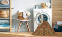 Machine Washable Transitional Mahogany Brown Rug in a Washing Machine, wshpat1777brn