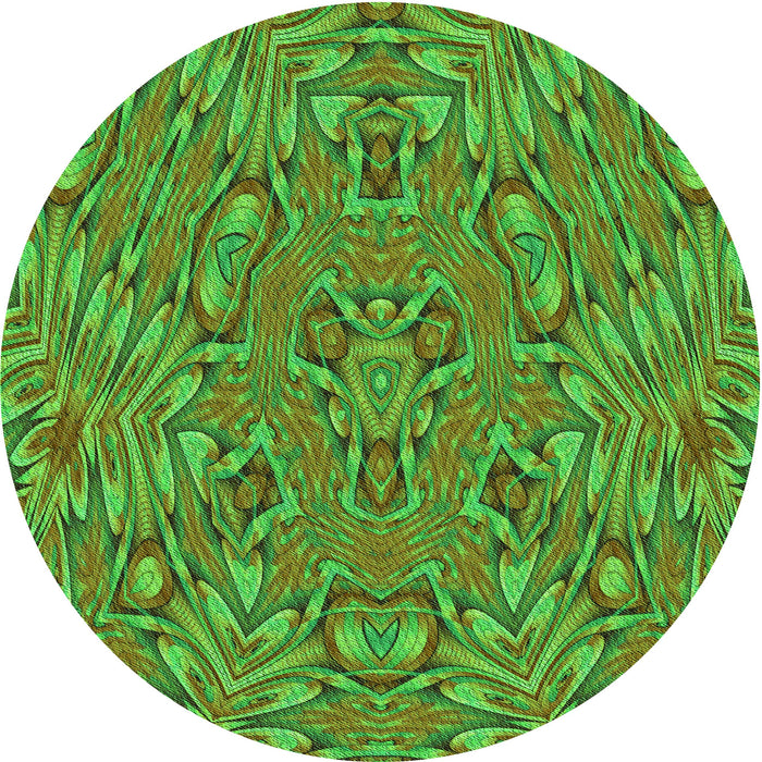 Square Machine Washable Transitional Seaweed Green Rug in a Living Room, wshpat1777grn