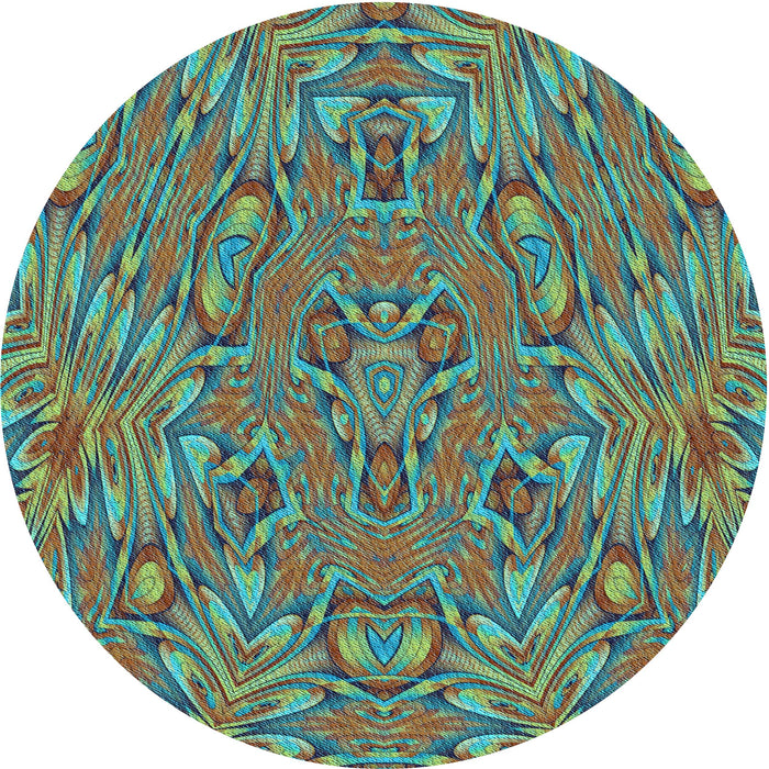 Square Machine Washable Transitional Coffee Brown Rug in a Living Room, wshpat1777lblu