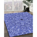 Machine Washable Transitional Sky Blue Rug in a Family Room, wshpat1778blu