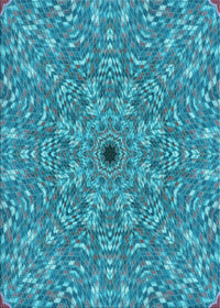 Machine Washable Transitional Blue Rug, wshpat1778lblu