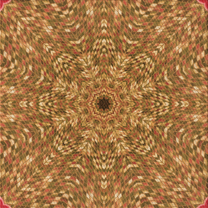 Round Machine Washable Transitional Orange Rug, wshpat1778org