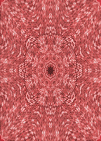 Machine Washable Transitional Red Rug, wshpat1778rd