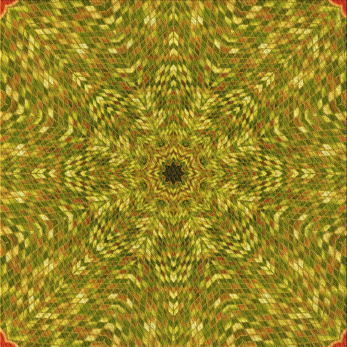 Round Machine Washable Transitional Yellow Rug, wshpat1778yw
