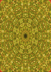 Machine Washable Transitional Yellow Rug, wshpat1778yw