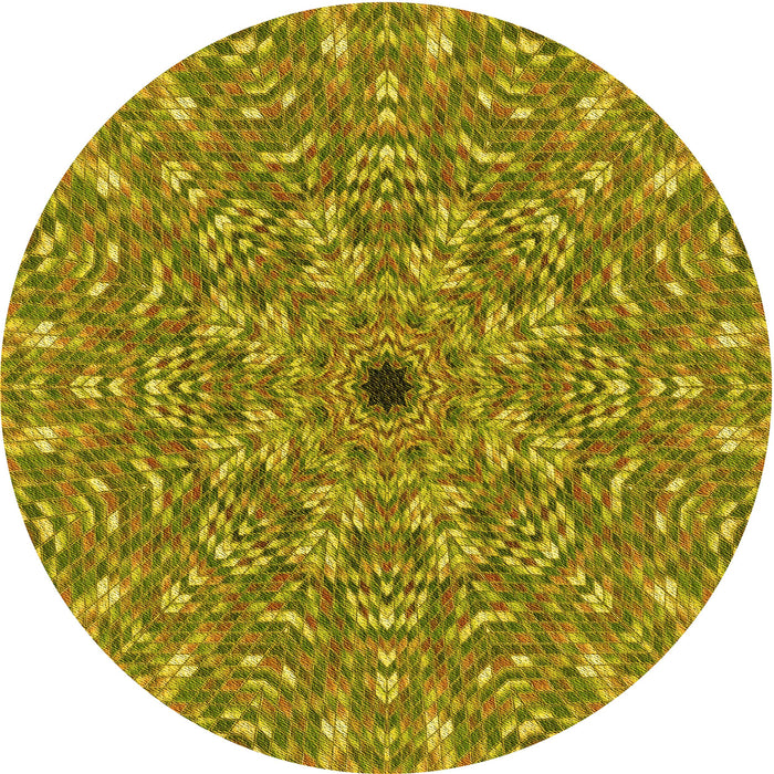 Square Machine Washable Transitional Yellow Rug in a Living Room, wshpat1778yw