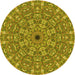 Square Machine Washable Transitional Yellow Rug in a Living Room, wshpat1778yw