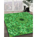 Machine Washable Transitional Green Rug in a Family Room, wshpat1779grn