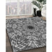 Patterned Gray Rug in Family Room, pat1779gry