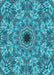 Machine Washable Transitional Dark Cyan Green Rug, wshpat1779lblu