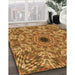 Patterned Orange Rug in Family Room, pat1779org