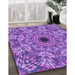 Machine Washable Transitional Purple Rug in a Family Room, wshpat1779pur