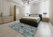 Machine Washable Transitional Gray Rug in a Bedroom, wshpat1779