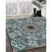 Patterned Gray Novelty Rug in Family Room, pat1779