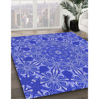 Patterned Sky Blue Rug, pat178blu