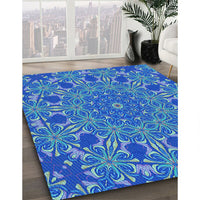 Patterned Blue Orchid Blue Rug, pat178lblu