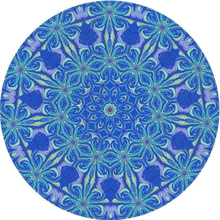 Square Patterned Blue Orchid Blue Rug, pat178lblu