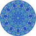 Square Patterned Blue Orchid Blue Rug, pat178lblu