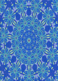 Machine Washable Transitional Blue Orchid Blue Rug, wshpat178lblu