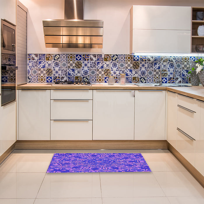 Patterned Purple Rug in a Kitchen, pat178pur