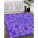 Patterned Purple Rug in Family Room, pat178pur