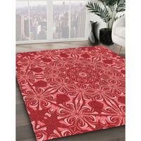 Patterned Red Rug, pat178rd