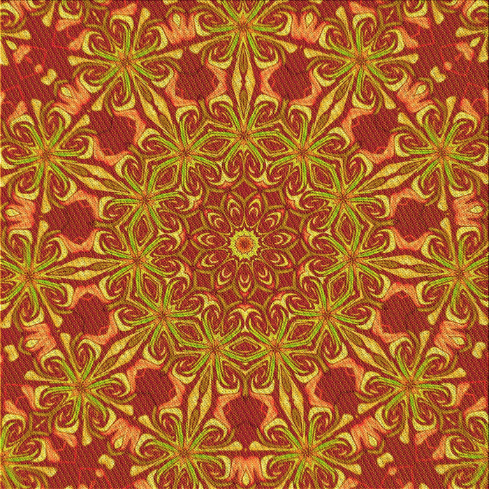 Round Patterned Neon Red Rug, pat178yw