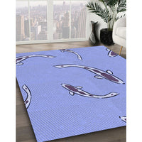 Patterned Light Sky Blue Rug, pat1780blu