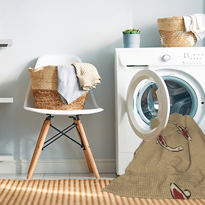 Machine Washable Transitional Yellow Orange Rug in a Washing Machine, wshpat1780brn