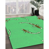 Patterned Neon Green Rug, pat1780grn