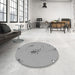 Round Patterned Gray Rug in a Office, pat1780gry