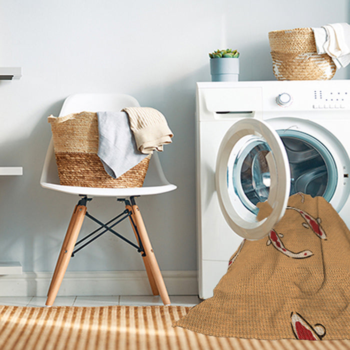 Machine Washable Transitional Orange Rug in a Washing Machine, wshpat1780org