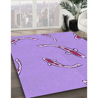 Patterned Bright Lilac Purple Rug, pat1780pur