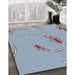 Patterned Light Blue Novelty Rug in Family Room, pat1780