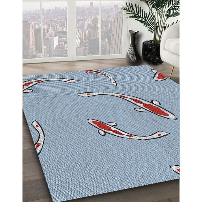 Machine Washable Transitional Light Day Blue Rug in a Family Room, wshpat1780
