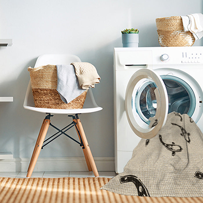 Machine Washable Transitional Moccasin Beige Rug in a Washing Machine, wshpat1781brn