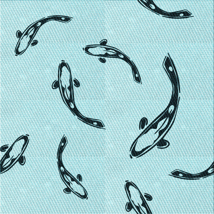 Round Patterned Electric Blue Rug, pat1781lblu