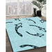 Machine Washable Transitional Electric Blue Rug in a Family Room, wshpat1781lblu