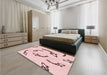 Round Machine Washable Transitional Pink Rug in a Office, wshpat1781rd