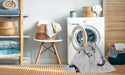 Machine Washable Transitional White Smoke Rug in a Washing Machine, wshpat1781