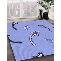 Patterned Sky Blue Rug, pat1782blu