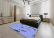 Patterned Sky Blue Rug in a Bedroom, pat1782blu